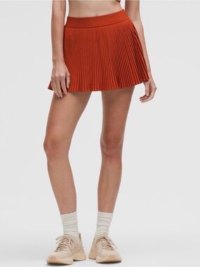 lululemon athletica Pleated Mini Skirt in Burnt Orange